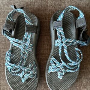Chaco Teal & Navy Patterned Women's Sandals